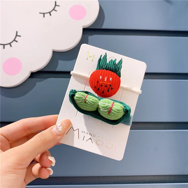 2 шт./компл. резинки для волос в виде овощей и фруктов зажимы набор головных уборов