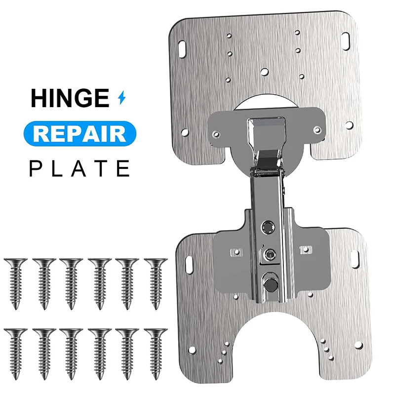 

1/2/4pcs Stainless steel Hinge Mounting Plate with Screws Adapts to Hinge Cups Different Size Easy Mount Concealed Cabinet Hinge