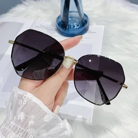 vintage rimless alloy aviation pilot sunglasses for men 2021 brand gradient sun glasses female metal oval shades black brown