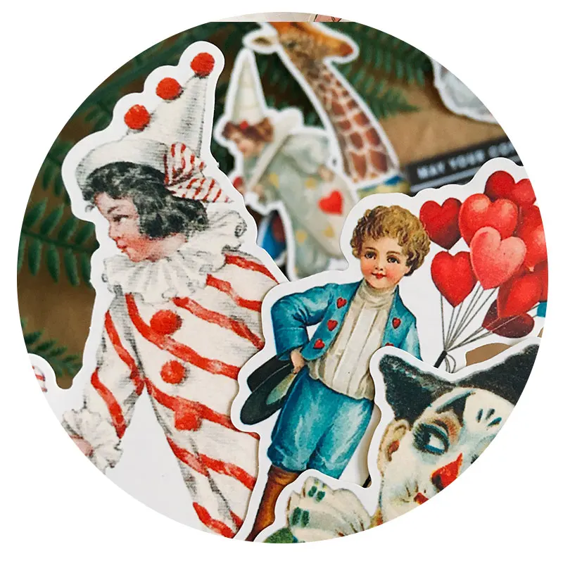 20 шт./компл. Ретро винтажный мультфильм цирковой клоун стикер набор для