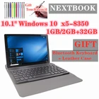 Windows 10 NX16A 10,1 дюймов Nextbook с Bluetooth клавиатурой Чехол четырехъядерный 12 ГБ ОЗУ 32 Гб ПЗУ 1280*800 IPS планшет с двойной камерой PC