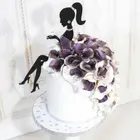 Женский акриловый Топпер для торта на высоких каблуках, свадебные украшения, с днем рождения, десерт, Топпер для кексов, прочный дропшиппинг