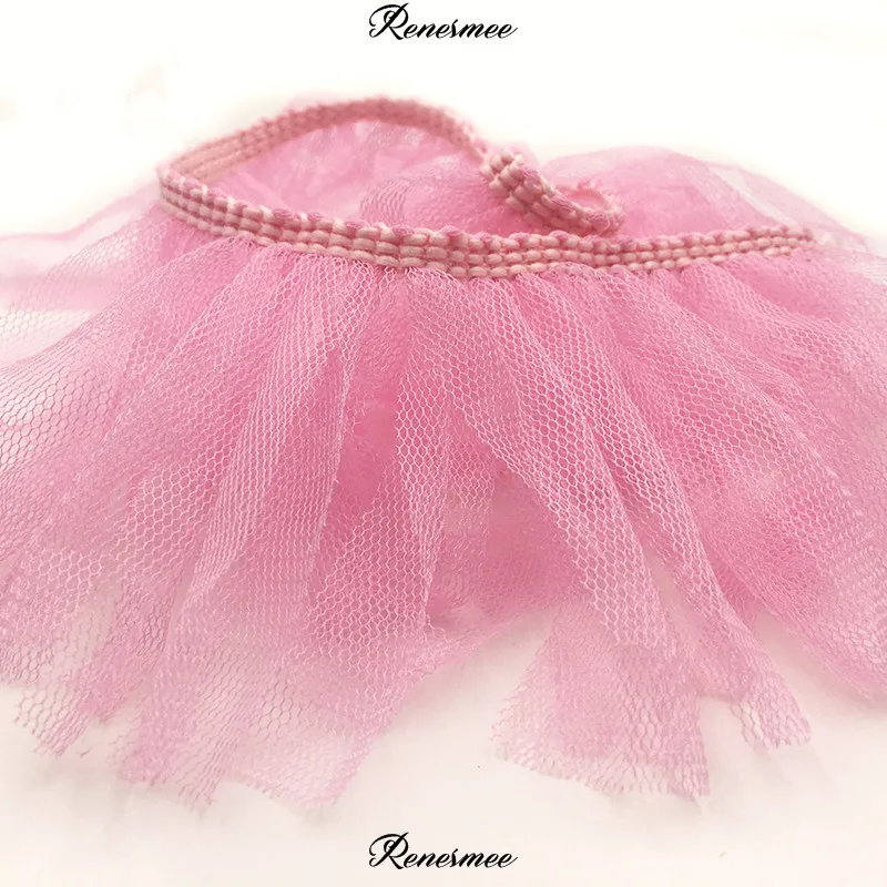 Мягкая кружевная пряжа 1 м мягкая с бахромой розовая белая Синяя фантазия