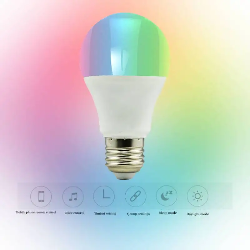 

Wifi Smart Bulb Rgb Color Change 9w Neon Light Voice Control Dimmable Timing Function Support Alexa Google Home Assistant App