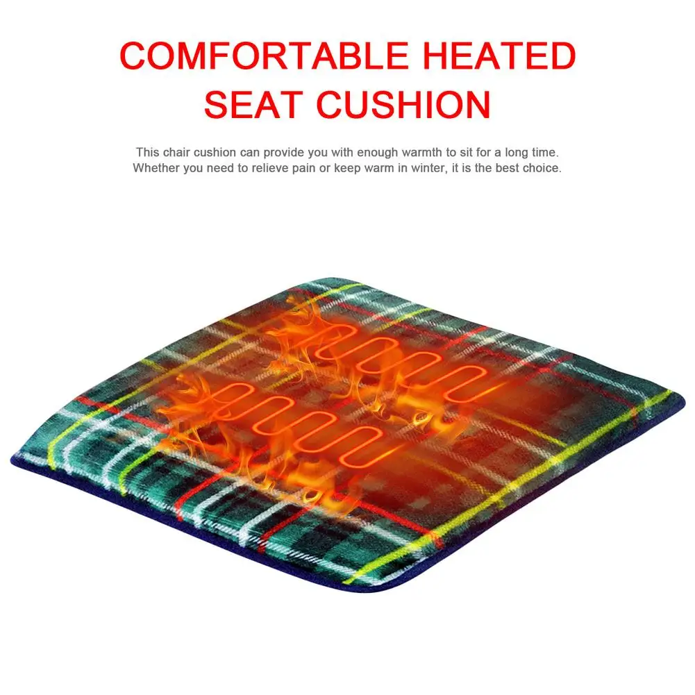 

USB 5V Heated Seat Cushion Velvet Heating Chair Pad Car Winter Home Car Office Seating Mat Pet Warm Bed