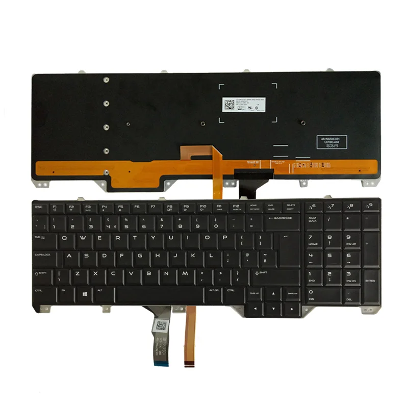 

Новая Британская клавиатура для ноутбука DELL Alienware 17 R2 и 17 R3, клавиатура с подсветкой 0KWJGT