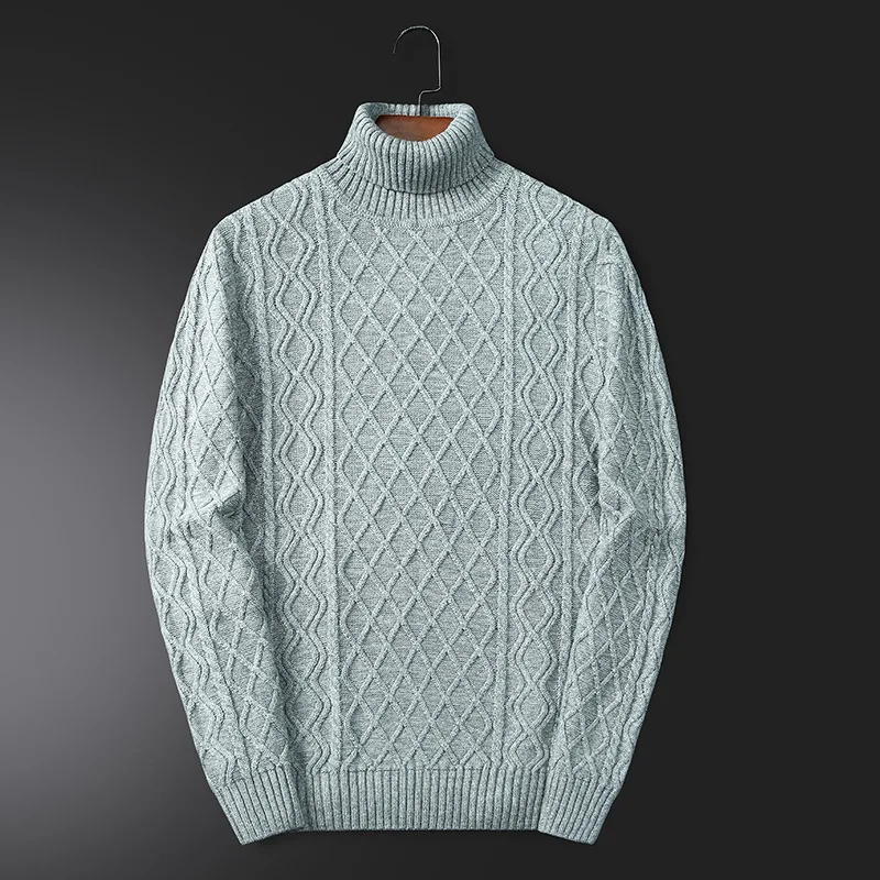 

2020 новые мужские свитеры для девочек зимний свитер с высоким, плотно облегающим шею воротником осень-зима индивидуальный трикотаж Однотонн...