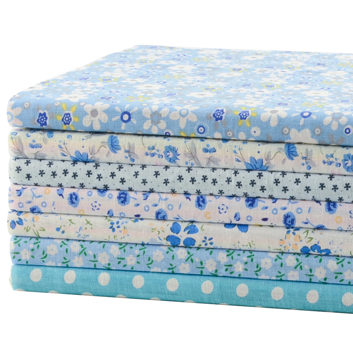 7 Pieces/lot 50CMx50CM &quotcute blue&quot Cotton Fabric Fat Quarters bundle Tilda cloth Patchwork Quilting scrapbooking|fabric hardener|fabric