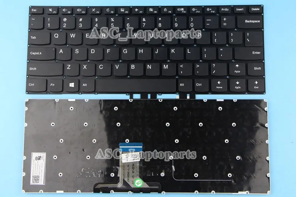 Новая английская клавиатура US QWERTY для ноутбука lenovo Ideapad 510s-14isk 510s-14ikb черный без