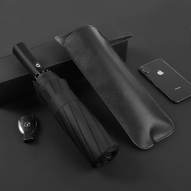 Забавный черный простой и стильный полностью автоматический зонт от дождя