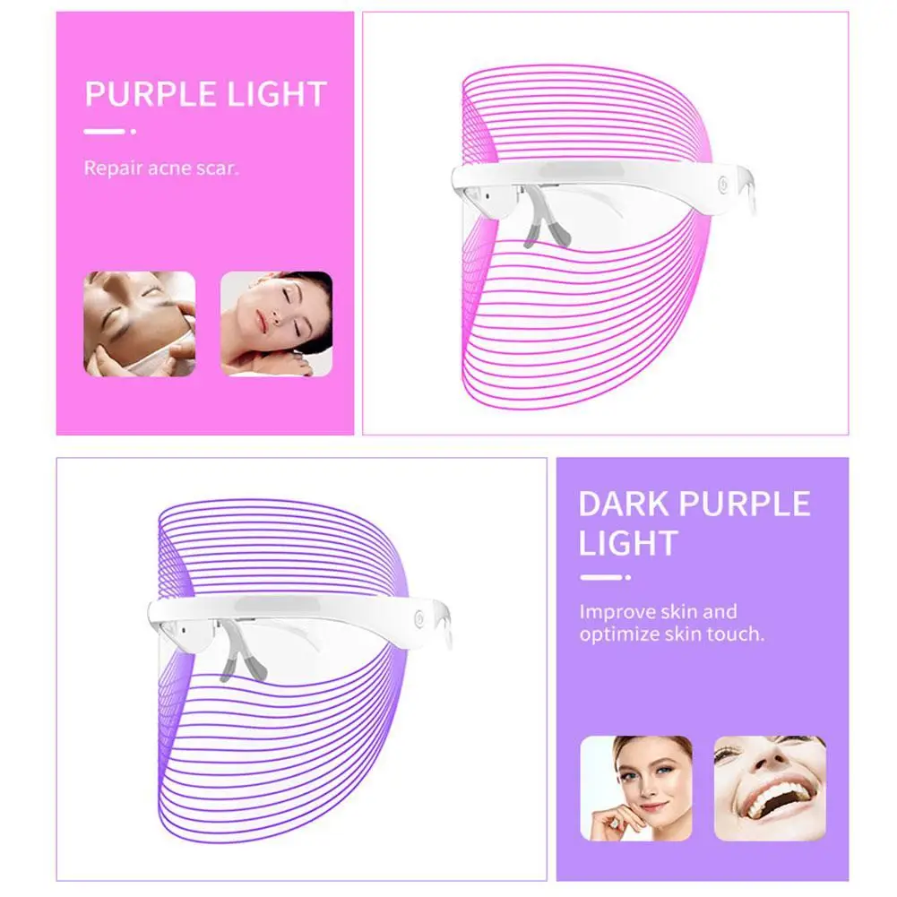 7 цветов светодиодный маска синий и красный цвета светильник терапия против