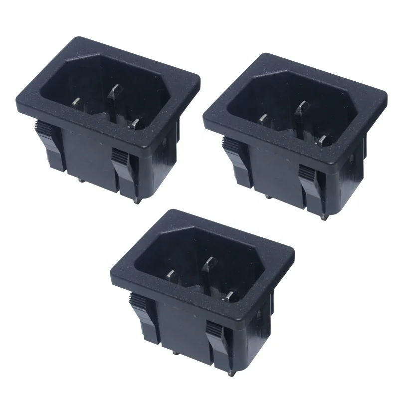 

3pcs Panel Power Inlet Socket 250VAC 15A AC Connector Plug Industrial socket Plug IEC320 C14 3Pin