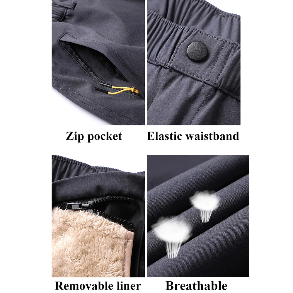 Лыжные брюки для мужчин и женщин ветрозащитные водонепроницаемые толстые теплые