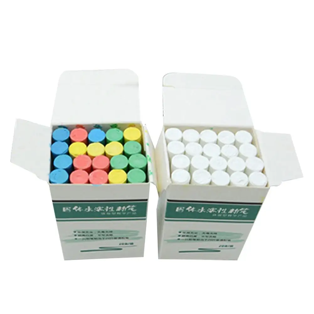 Беспыльной белый мел однотонные 20 Цвет мелки для рисования доска маркер детские