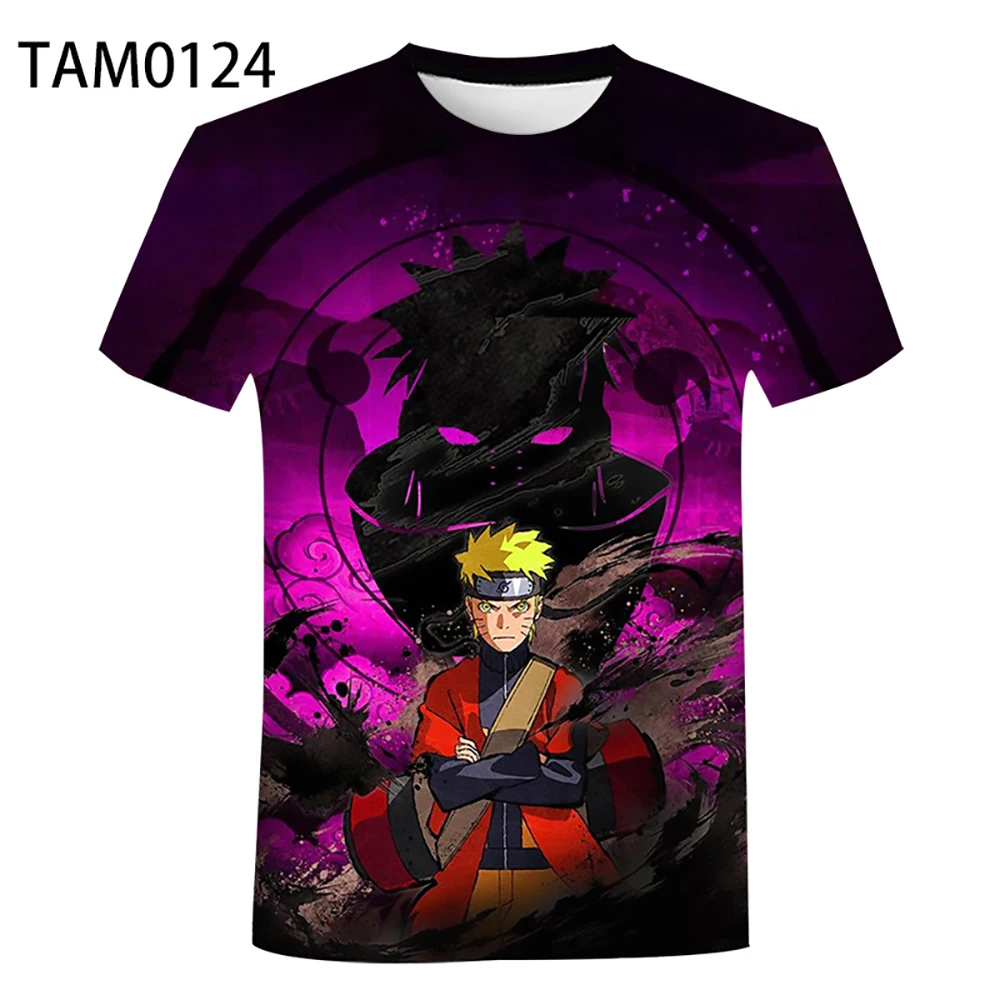 Мужские футболки с 3D принтом из японского аниме Nαruto Мужская футболка коротким