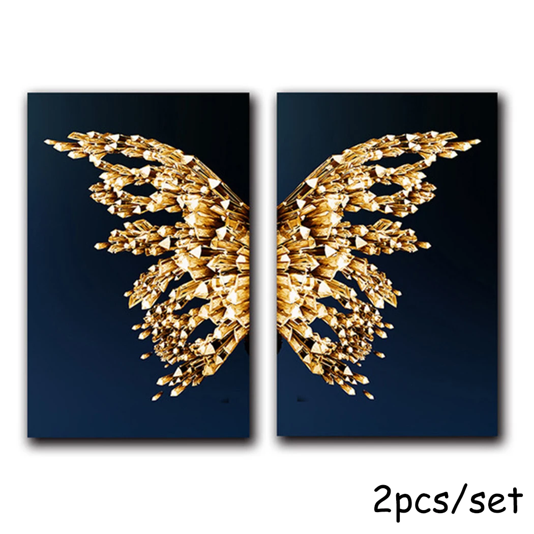 

Unframed Canvas Printing Posters Butterfly No Frame Wings 2 Panel Modern Abstract Artwork