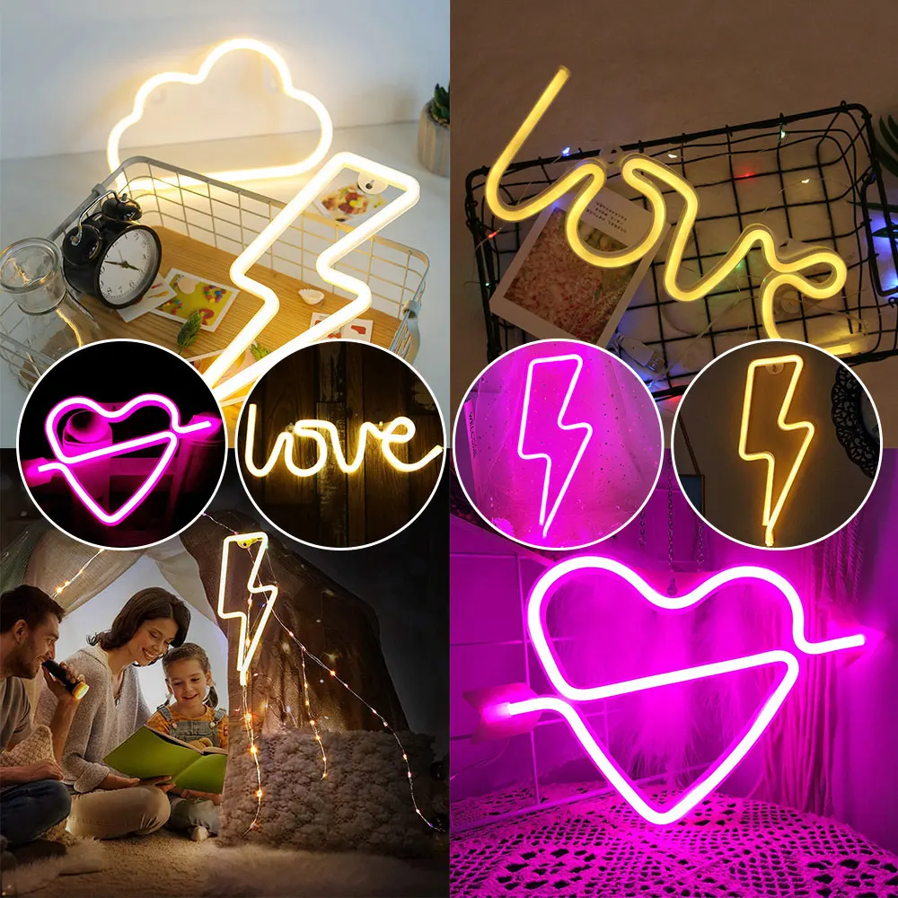 

Светодиодный неоновый ночник, настенный светильник, подарок на Рождество, день рождения, свадьбу, настенный неоновый светильник, украшение ...