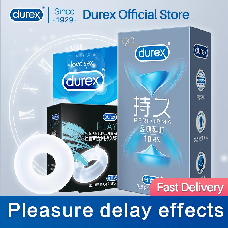 

Durex Long Pleasure Condoms Climax Safe Delay Performa Long Lasting Climax-Control Condom Cock Ring Penis Sleeve