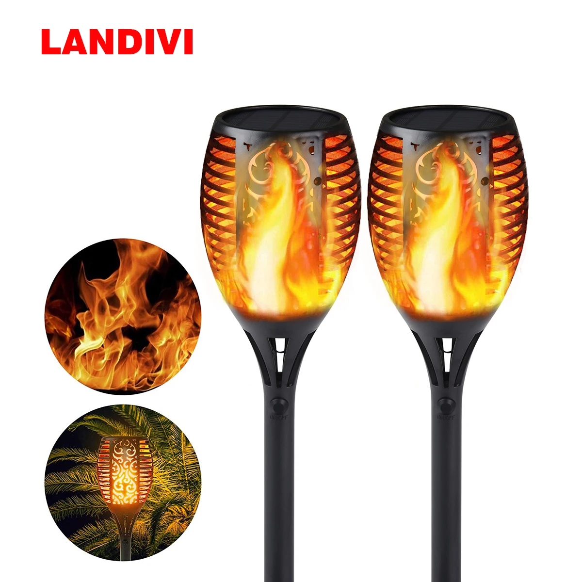 Водонепроницаемый светодиодный фонарик на солнечной батарее садовый