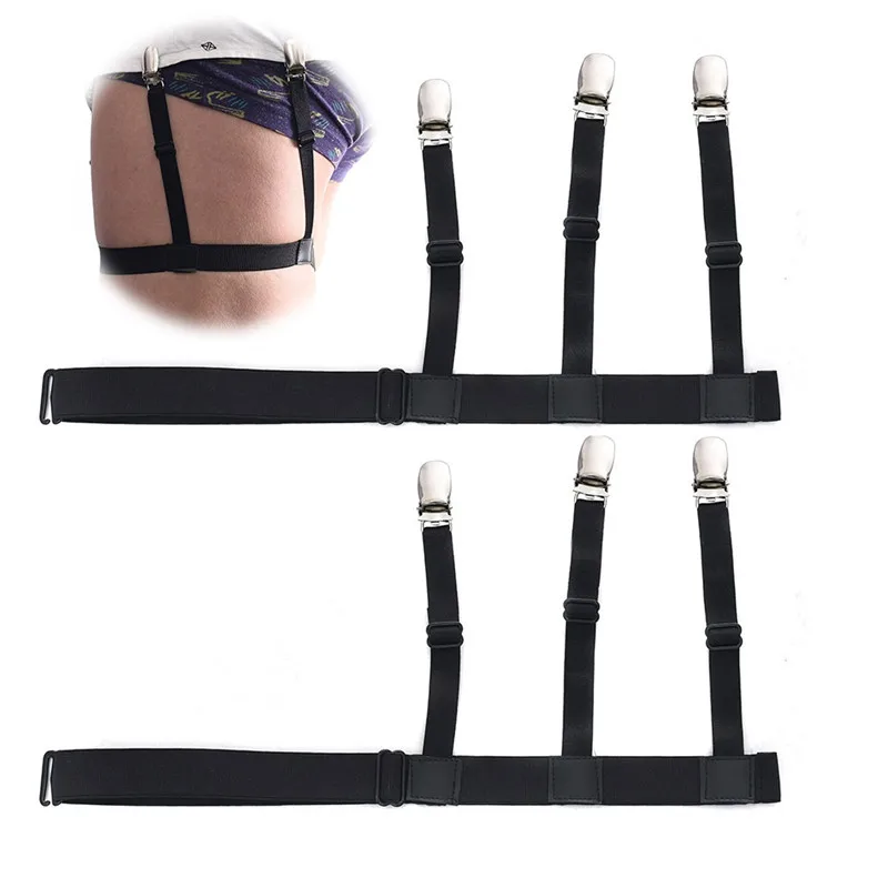 Mens Shirts Stays Garters Holder 1 Pair Adjustable Shirt Holders Resistance Belt Suspenders For Men Locking Clamp | Женская одежда