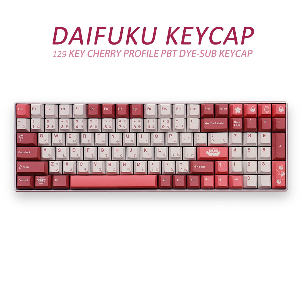 

DAIFUKU Pink Keycaps Cherry Profile PBT DYE-SUB Personalized Japanese Keycap For Cherry MX Switch Mechanical Gaming Keyboard