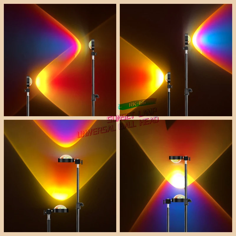 Sunset Projection Night Lights 4 Colors Sun Set Projector Lamp Live Broadcast Background Galaxy Projector DC5V-10V USB&AC Power