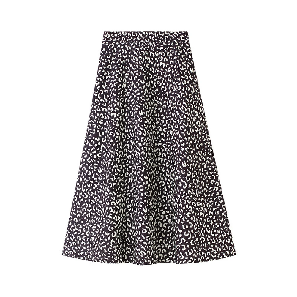 

Fashion Animal Leopard Zebra Print Skirt WF0191 High Waist A Line Polka Dots Women Ladies Long Midi Spring Skirt