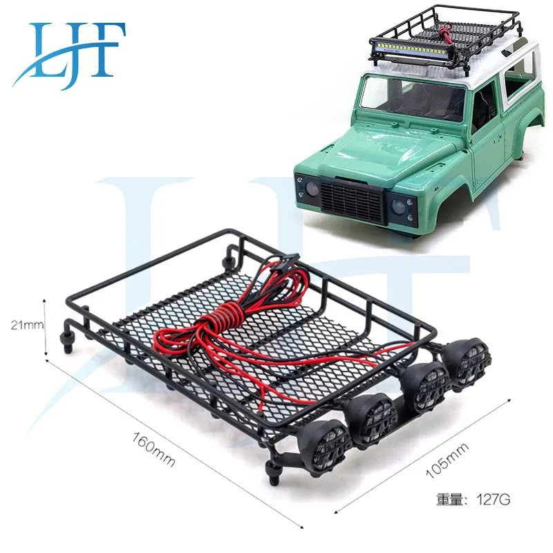 LJF лоток багажник на крышу с светодиодный светильник для 1/12 RC автомобиль MN общего