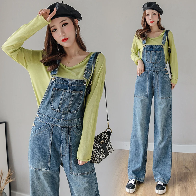 Новый европейский стиль 2019 корейский уличный винтажный джинсовый комбинезон