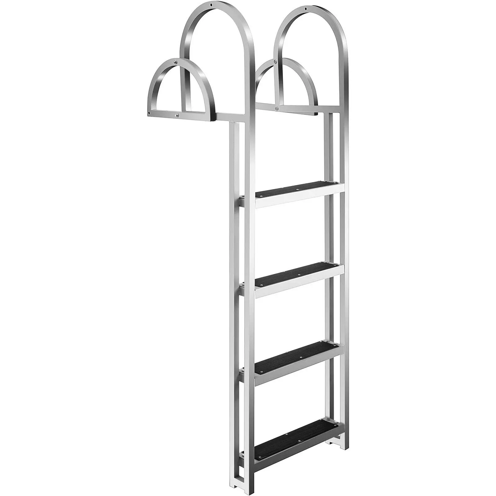 VEVOR-escalera de aluminio de 4 escalones con muelle antideslizante, escalones ajustables para trabajos de abordaje de barcos, Pont&oacute;n, piscina, 350 libras-0