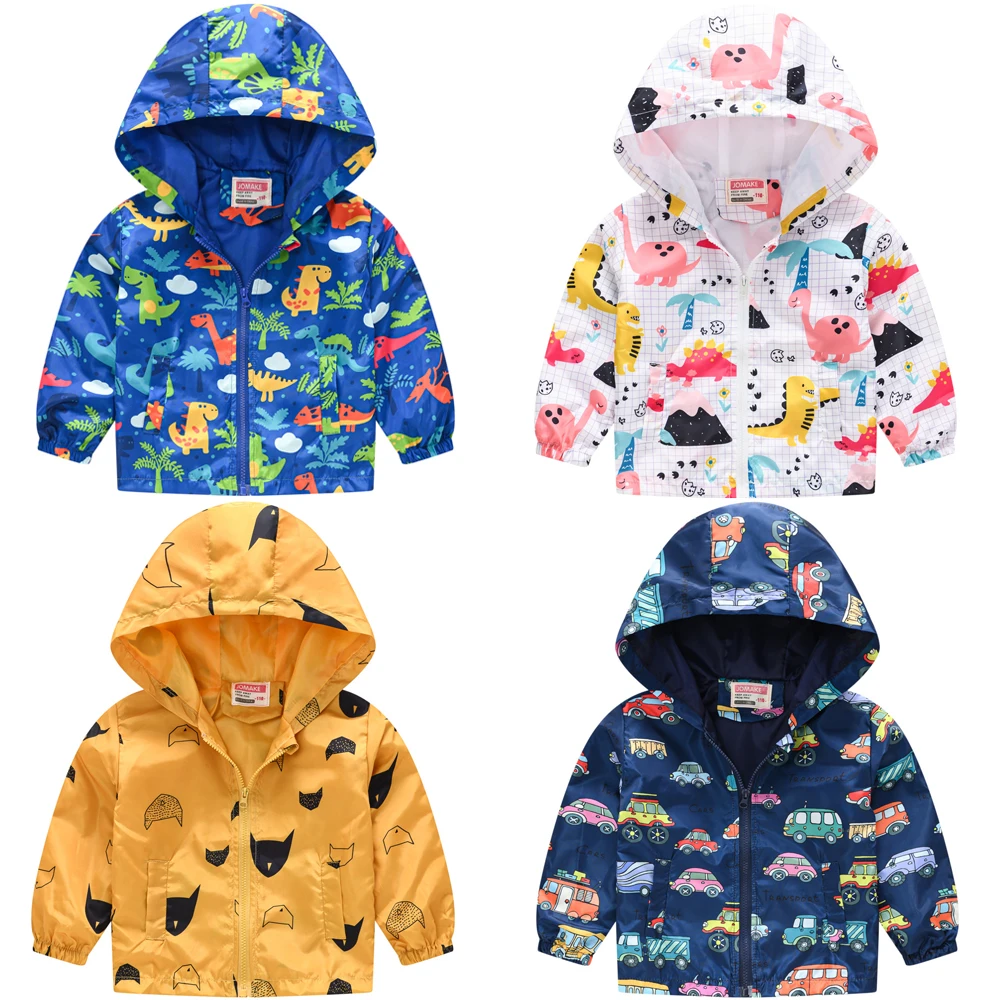 

Детская весенняя куртка-штормовка для девочек 2021 с изображением героев мультфильма, симпатичная куртка с капюшоном пальто для маленьких ма...