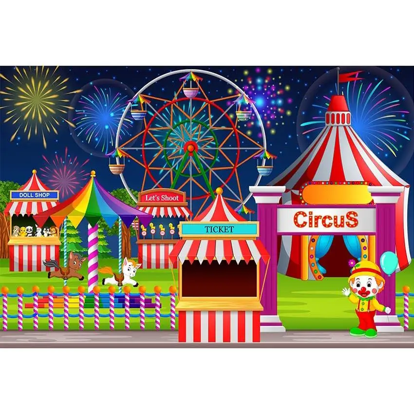 

Mehofoto Photography Backdrop Circus Banners Birthday Cartoon Children New Background Photocall Customize Photo Printed Props