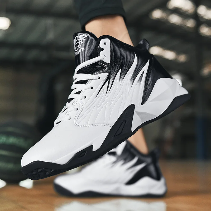 Men's Basketball Shoes High-top Breathable Fashion Wearable Sneakers for Man High Elastic Autumn 2021 New Men's Sports Shoes