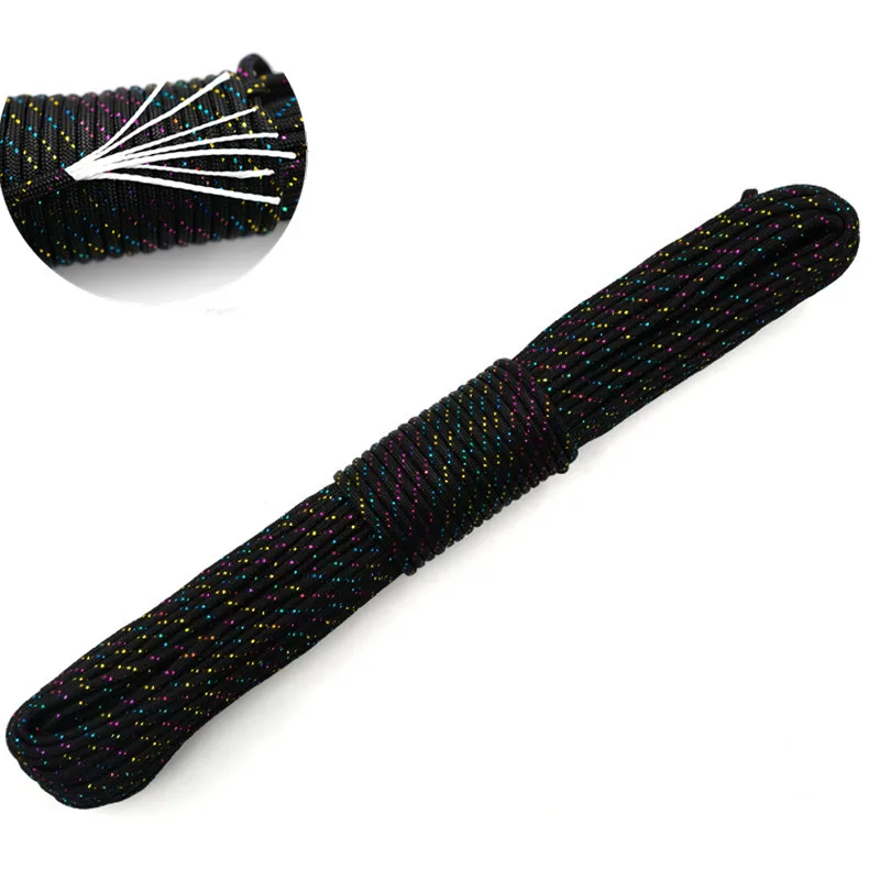Светоотражающий Паракорд футов, парашютный шнур из Паракорда диаметром 4 мм с лентами для рисования, украшение для вечеринки, браслет на запястье