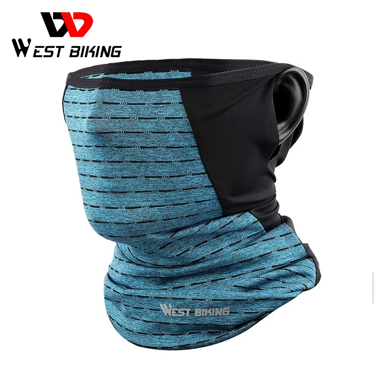 

WEST BIKING Summer Cycling Half Face Mask Skin Cool Ice Silk Breathable UV400 Protection Sports Headwear Bike Headband Mask