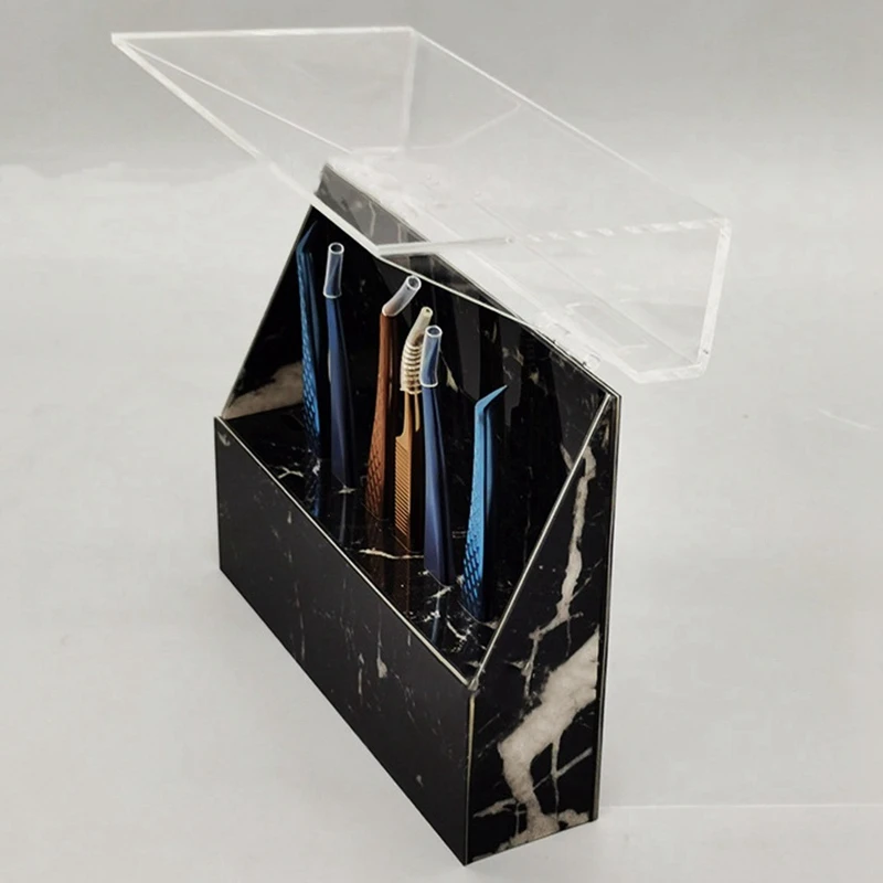 Marble Pattern 8Slots Tweezer Holder Beauty Tools Shelf Eyelash Extensions Supplies Storage | Дом и сад