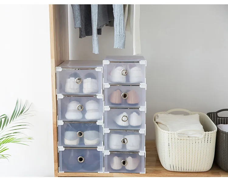 

Drawer type shoe storage box shoe cabinet type simple shoes
