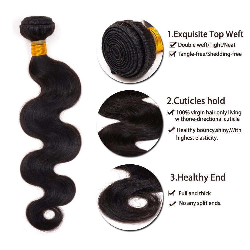 Peruvian Hair Bundles Body Wave 3/4 pcs 8-26 Inch Cheap Human Hair Extersion Natural Black Wholesale Human Hair Weave Bundles