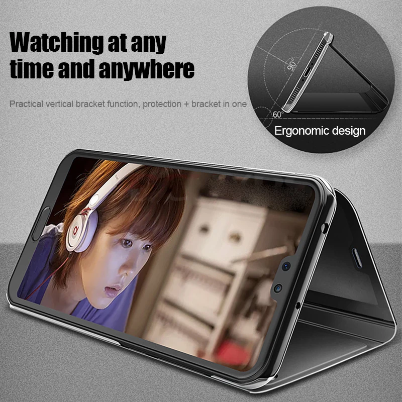 smart mirror flip cover for Samsung Galaxy A02s A12 A32 A42 A52 A51 A50 A71 A41 A31 A21s A11 M31 s M51 M 21 M11 stand case coque