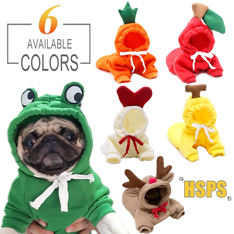 

Cute Puppy Hoodies Winter Warm Pet Coat Fruit Costume Clothes for Cat Clothing Dog French Bulldog Chihuahua Ropa Perro Outfit