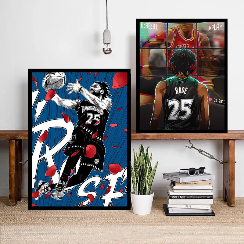 

Bulls Rose Derrick Rose HD Prints Canvas Painting Room Living Room Decoration Painting Mural