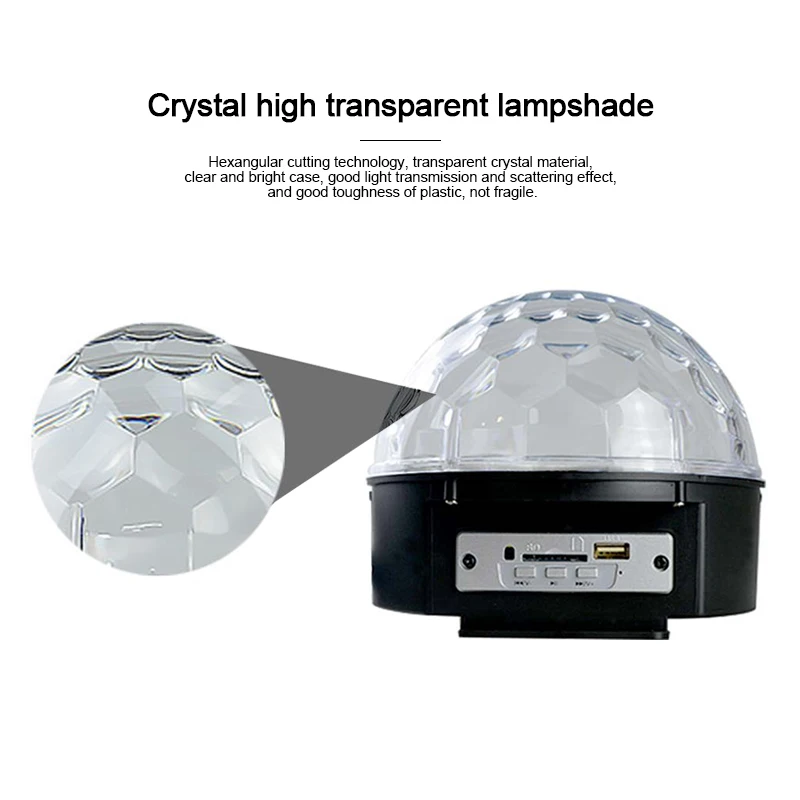 Звуковая активация Вращающийся Диско Шар Вечерние огни 13 Вт RGB светодиодный