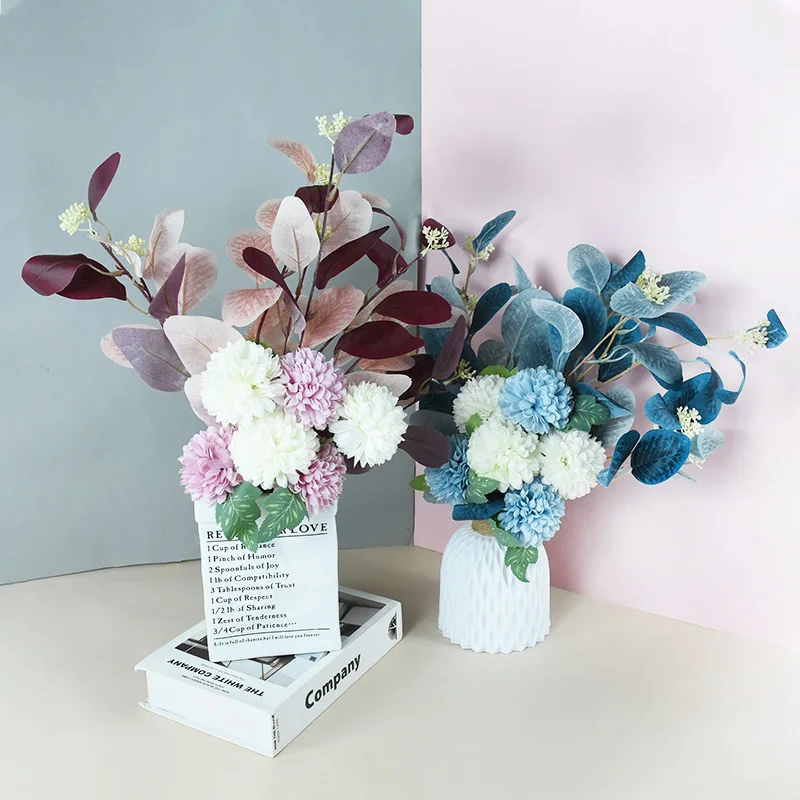 

1 Bouquet Mixed Flower Beautiful Artificial Hydrangea Silk Flowers Bunch For Home Wedding Decoration DIY Fake Dandelion Floral