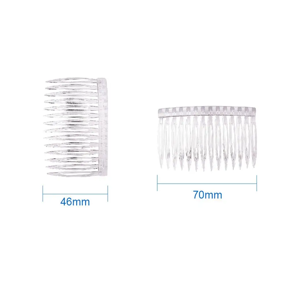 50 шт. прозрачная пластиковая зубная вставка расческа для волос зажим ручной