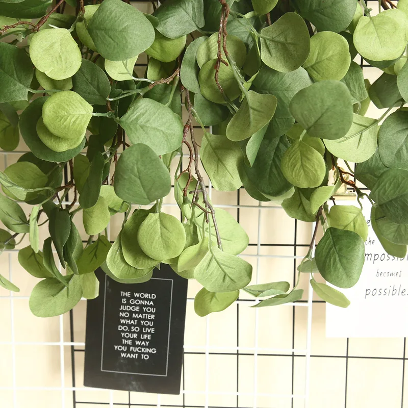 

Artificial Eucalyptus Willow Leaves Branch Wedding Greenery Home Decor Outdoor Party Table Wall Green Leaves Decoration