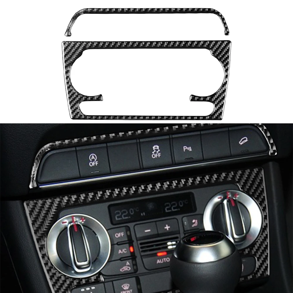 

for Audi Q3 2013 2014 2015 2016 2017 2018 Air Conditioning Control Panel Decal Decorate Cover Trim Car Accessories Carbon Fiber