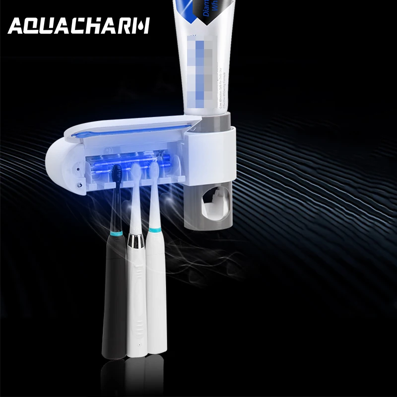 2 в 1 УФ Зубная щётка держатель автоматическая паста выдавливали Ванная комната