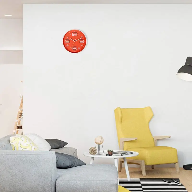 Большие бесшумные настенные часы с 3D цифрами для помещений работающие от