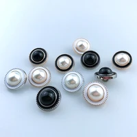 hl 17mm 20pcs mixed color pearl plating buttons shank diy apparel overcoat wedding dress buttons sewing accessories