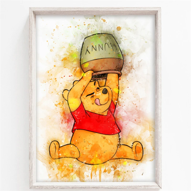 Disney Винни Пух акварель настенный художественный плакат и печать холст живопись